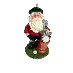 Santa Golfing Ornament 3.5"
